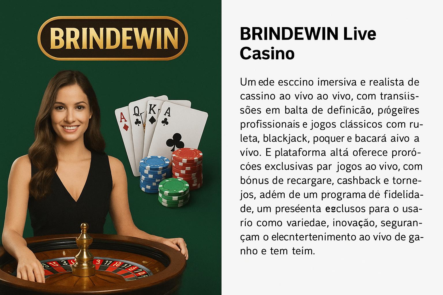 O BRINDEWIN Live Casino lança promoções regularmente